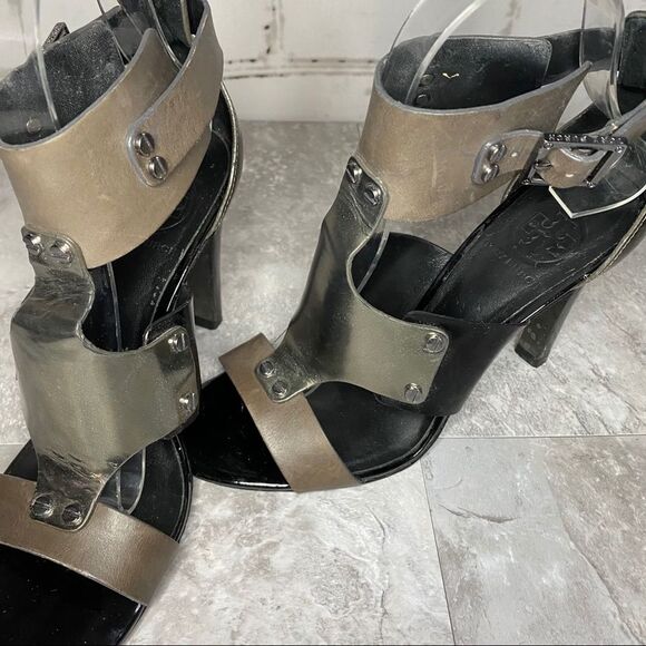 Tory Burch Teagan Stingray Leather Cage Heels Size 7.5 - Picture 4 of 11